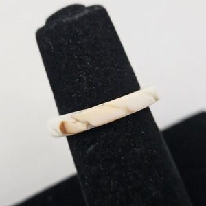 Vintage Carved Antler 3mm size 6 Band Ring